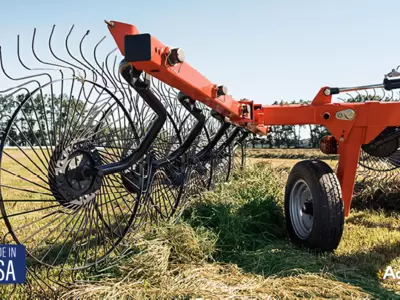What size rake wheels does Agzaga offer?