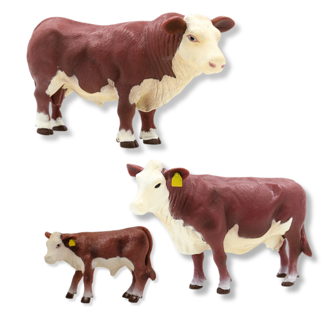 Little Buster Toys Hereford Cattle Family Set