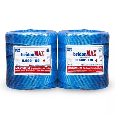 Ag-Rite Baling Twine, Polypropylene, 170 lb Knot Strength, 9,600 Ft Length, 2-Pack Spool, Heavy Duty Crop Baling & Commercial Bundling Twine – Blue, Weather & UV Resistant, European Manufactured