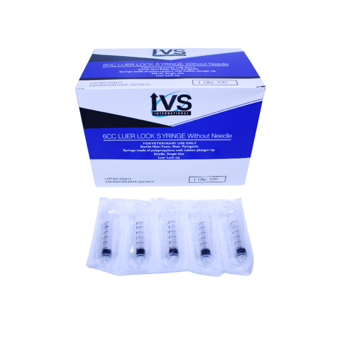 Luer Lock Disposable Syringes without Needles, 6cc | 100 Count