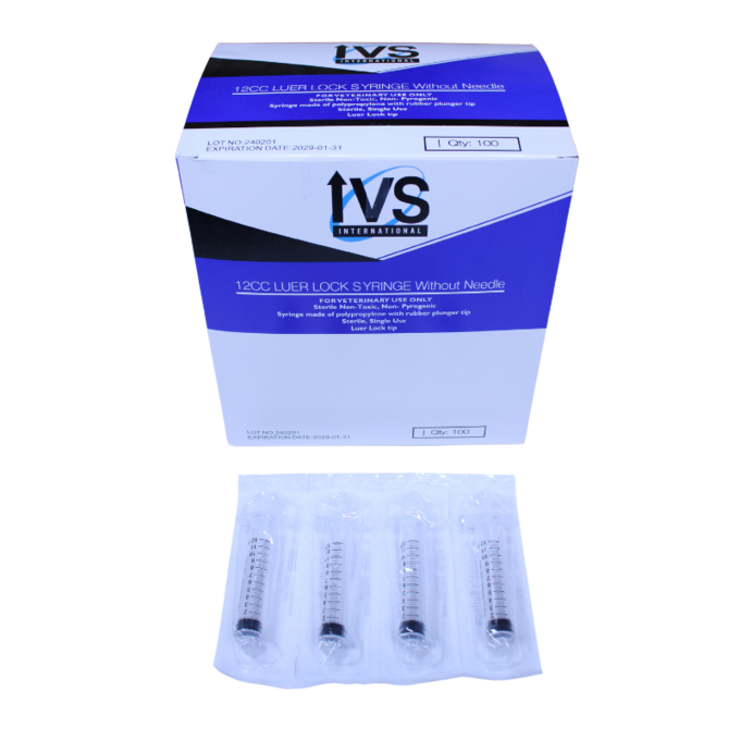 Luer Lock Disposable Syringes without Needles, 12cc | 100 Count