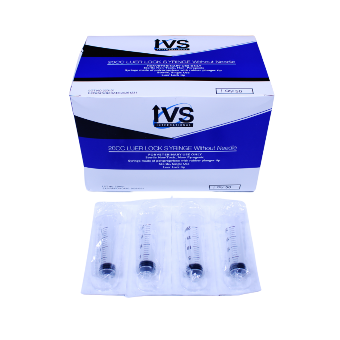 Luer Lock Disposable Syringes without Needles, 20cc | 50 Count