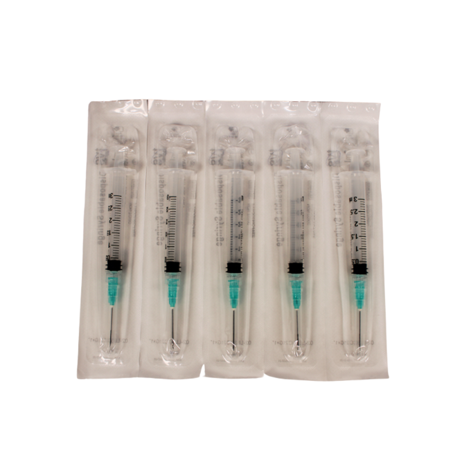 Luer Lock Disposable Syringe with Needle, 3cc 21Gx1" | 100 Count
