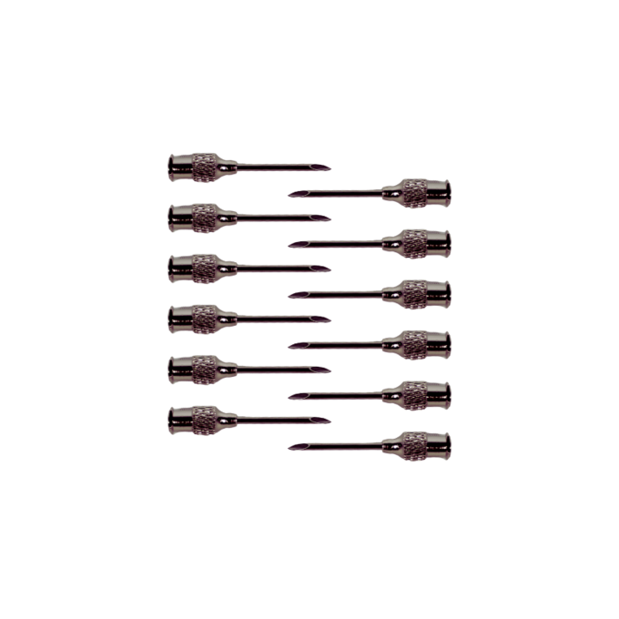 Reusable Premium Round Hub Needle 16Gx½" | Stainless Steel Cannula, Chrome-Plated Brass Hubs | Box of 12