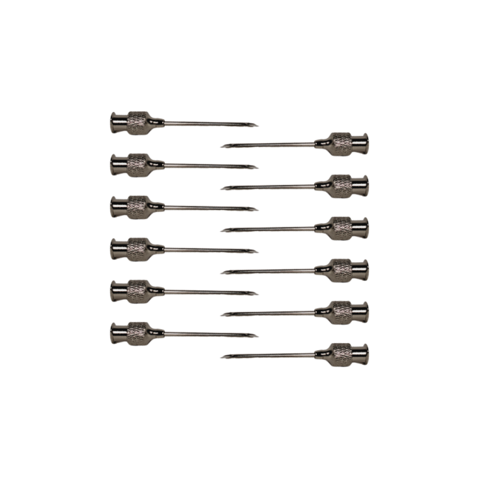 Reusable Premium Round Hub Needle 16Gx1¼" | Stainless Steel Cannula, Chrome-Plated Brass Hubs | Box of 12