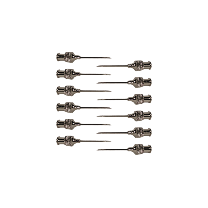 Reusable Premium Round Hub Needle 18Gx1" | Stainless Steel Cannula, Chrome-Plated Brass Hubs | Box of 12