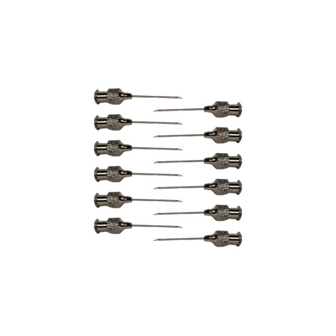 Reusable Premium Round Hub Needle 20Gx1" | Stainless Steel Cannula, Chrome-Plated Brass Hubs | Box of 12