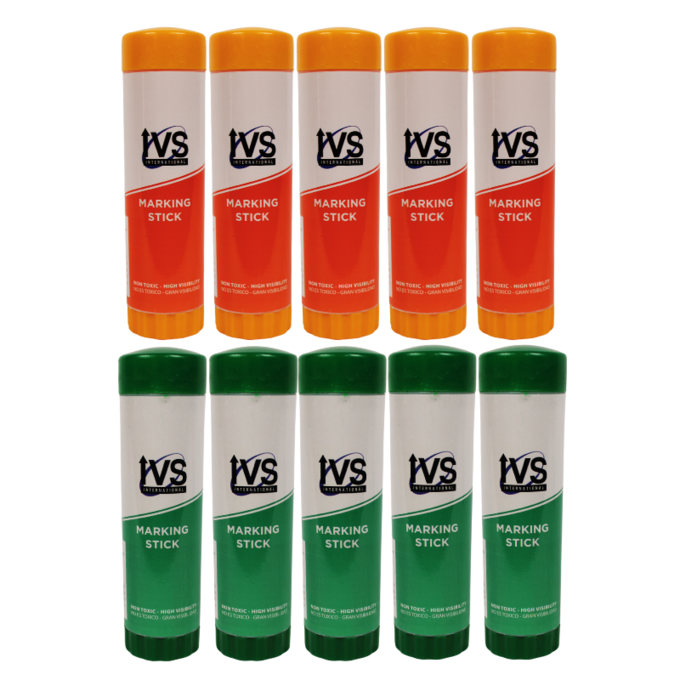 Twist Marking Sticks - 5 Green & 5 Orange | Non-Toxic Livestock Crayons for Durable Marking
