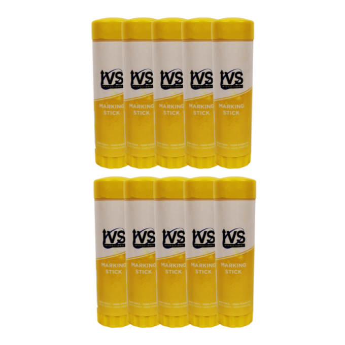 Twist Marking Sticks Bundle of 10 Yellow | Non-Toxic Livestock Crayons for Clear, Long-Lasting Identification
