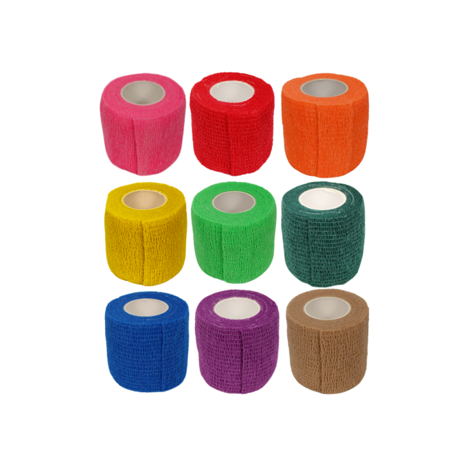2" Cohesive Flexible Bandage | Box of 36 Rolls | 5 Yards, Self-Adhesive, Breathable, Durable