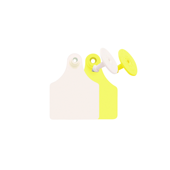Blank Small ID Ear Tags, White or Yellow | 25 Count - Durable, Fade-Resistant Livestock Identification