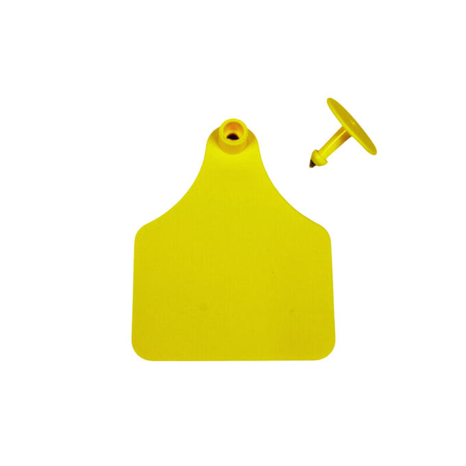 Large Blank Yellow ID Ear Tags for Livestock | 100 Count | Durable, Writable & Fade-Resistant