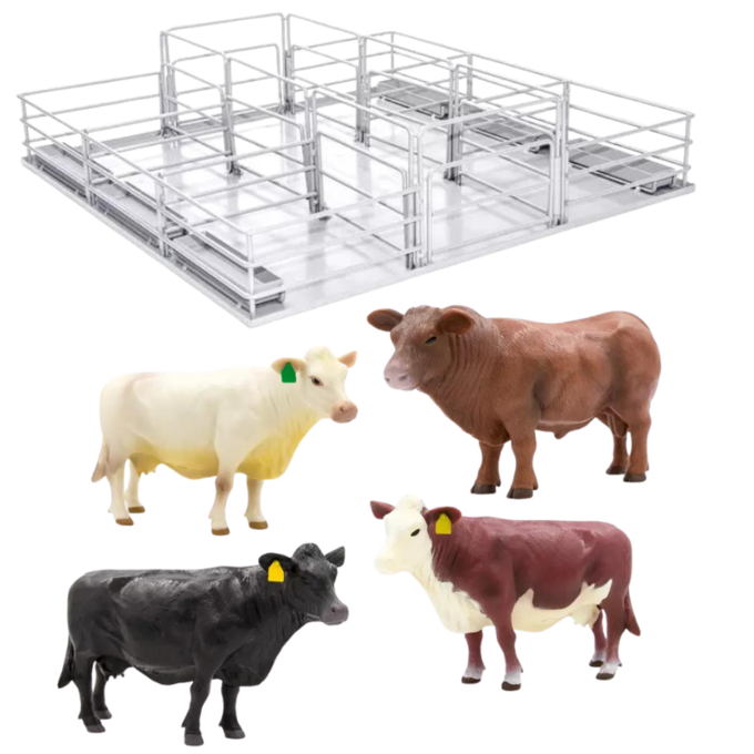 Little Buster Feedlot Setup with Angus, Hereford, and Charolais Cattle | 1:16 Scale