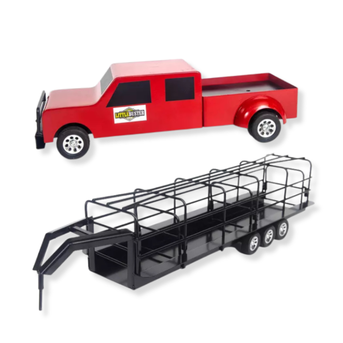 Ultimate Ranch Transport Bundle | Little Buster 4 Door Dually & Gooseneck Stock Trailer with Split Gates