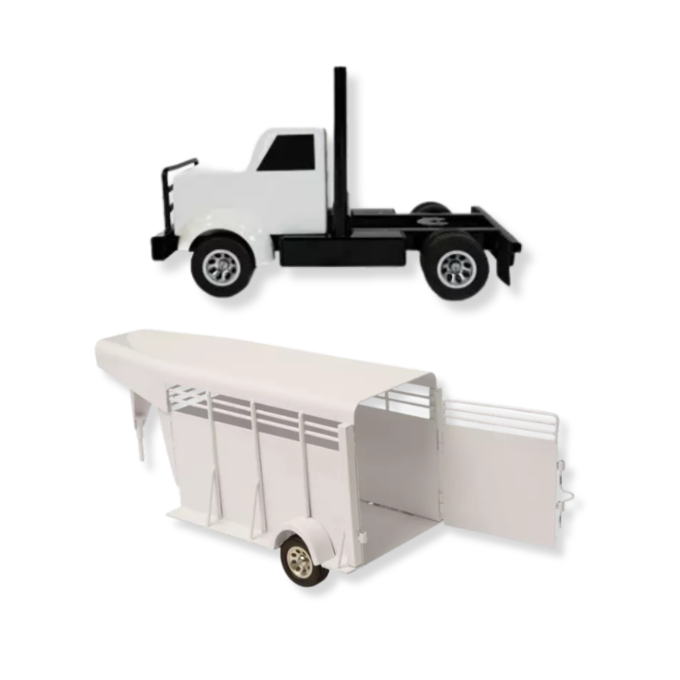Farm Transport Duo: Little Buster Semi Truck & Gooseneck Stock Trailer Set