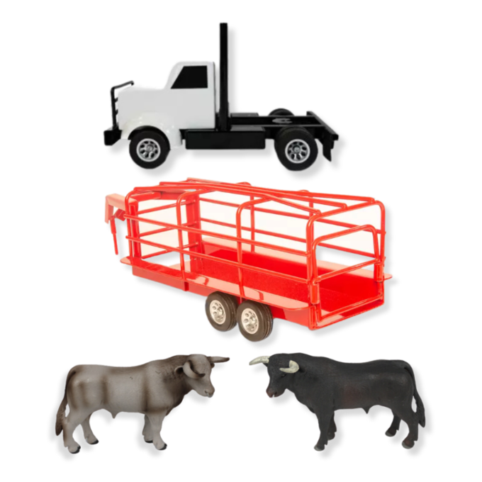 Ranch King Transport Set | Little Buster Semi Truck, Gooseneck Trailer & Zaga Fighting Bull