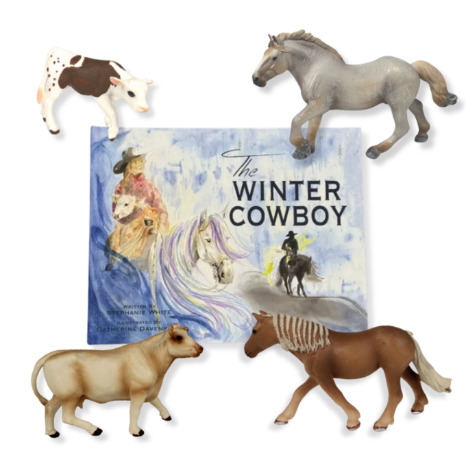 "The Winter Cowboy" Story & Playtime Bundle | Book by Stephanie White & Hand-Painted Zaga Toys