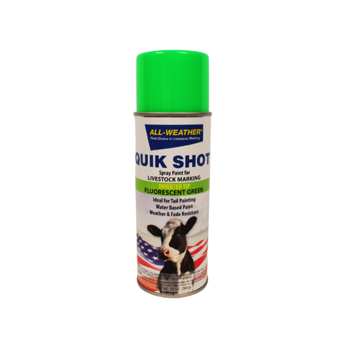 All-Weather Quik Shot® Livestock Spray Paint Green | High-Visibility, Fast-Drying Marking Spray