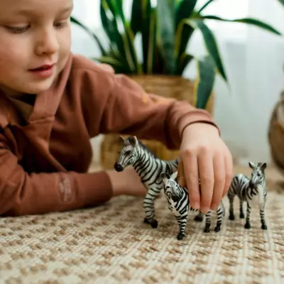 Zebra Family Bundle | Lifelike Safari Animal | Zaga Toys Wildlife Collection