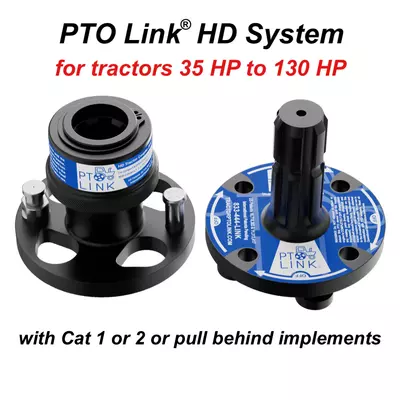 PTO Link® HD System Duo Bundle | Quick-Connect PTO for 35–130 HP Tractors & Category 1 or 2 Implements