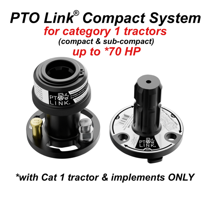 PTO Link® Compact System – Duo Bundle | Quick Connect for Category 1 Tractors & Implements