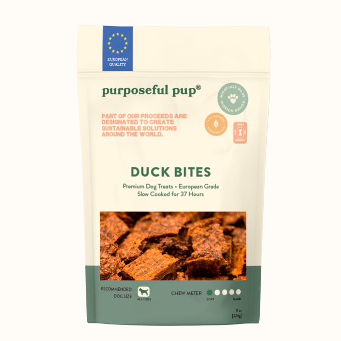 Purposeful Pup Duck Bites – 8oz | All-Natural, Single Ingredient Dog Treats | Grain-Free, High-Protein