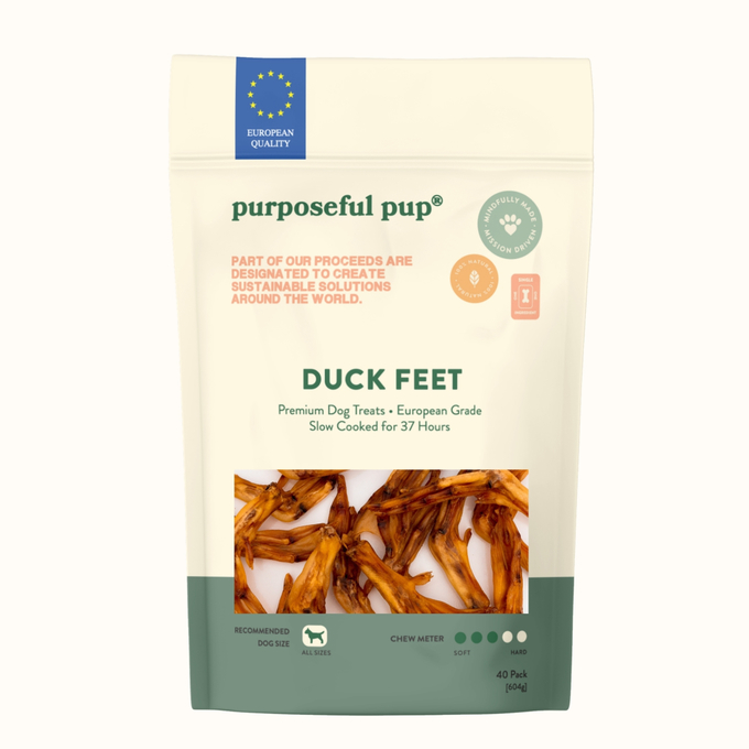 Purposeful Pup Duck Feet Dog Treats – 20 or 40 Pack | All Natural, De-Nailed, High-Protein