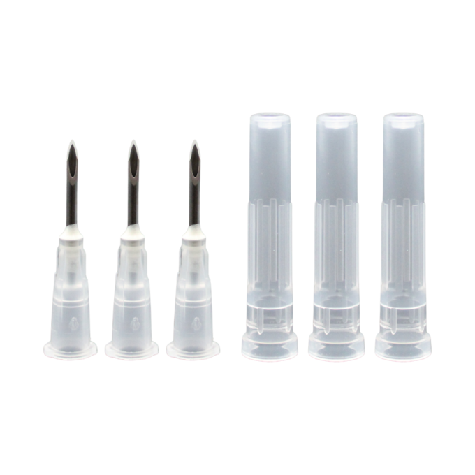 Ideal Poly Hub Disposable Needles 16Gx½" | Box of 100 | Tri-Beveled Stainless Steel Cannula | Anti-Coring Tips