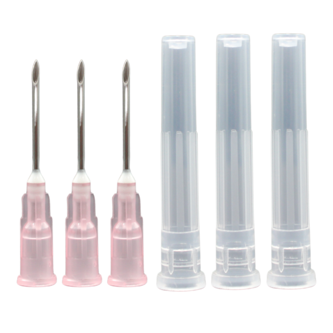 Ideal Poly Hub Disposable Needles 18Gx¾" | Box of 100 | Tri-Beveled Stainless Steel Cannula | Anti-Coring Tips