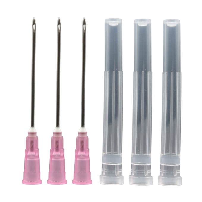 Ideal Poly Hub Disposable Needles 18Gx1½" | Box of 100 | Tri-Beveled Stainless Steel Cannula | Anti-Coring Tips