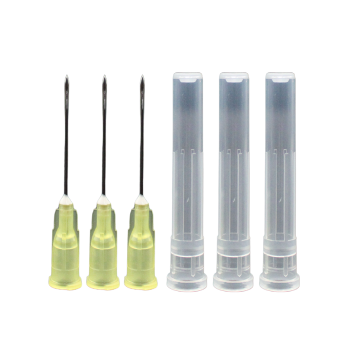 Ideal Poly Hub Disposable Needles 20Gx1" | Box of 100 | Tri-Beveled Stainless Steel Cannula | Anti-Coring Tips