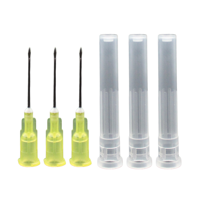 Ideal Poly Hub Disposable Needles 20Gx¾" | Box of 100 | Tri-Beveled Stainless Steel Cannula | Anti-Coring Tips