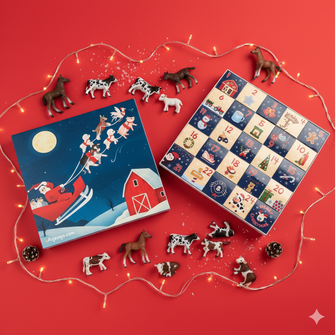 Exclusive Farm Animal Advent Calendar | Lifelike 25-Figure Countdown Box