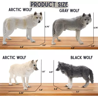 Wolf Bundle | Lifelike Arctic, Grey, & Black Wolves | Zaga Toys Wildlife Collection