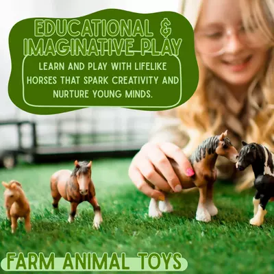 Draft Horse Bundle | Hand-Painted Clydesdale Stallion, Mare, Colt & Standing Horse | Zaga Toys Farm Collection