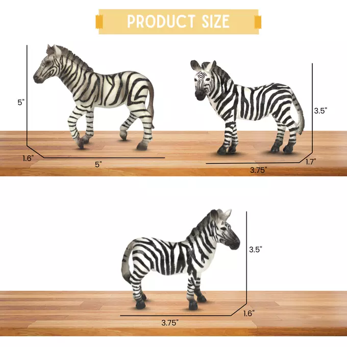 Zebra Family Bundle | Lifelike Safari Animal | Zaga Toys Wildlife