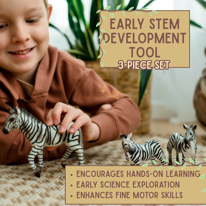 Zebra Family Bundle | Lifelike Safari Animal | Zaga Toys Wildlife Collection