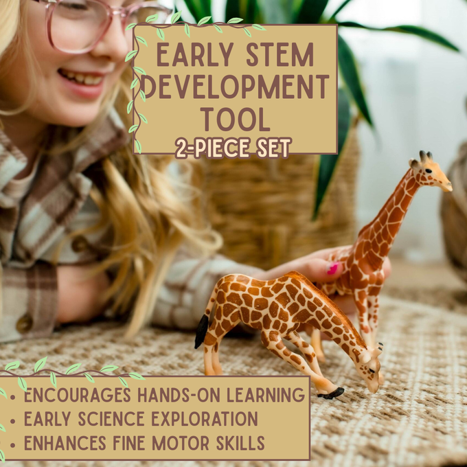 Giraffe Bundle Toy Set | Hand-Painted Giraffes | Zaga Toys Wildlife Collection
