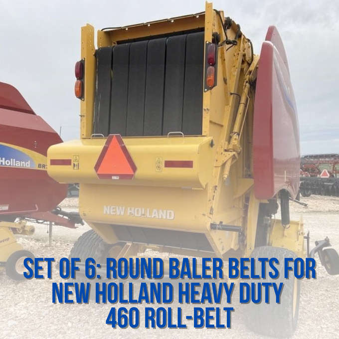 Set of 6: HD Round Baler Belts for New Holland 460 Rollbelt