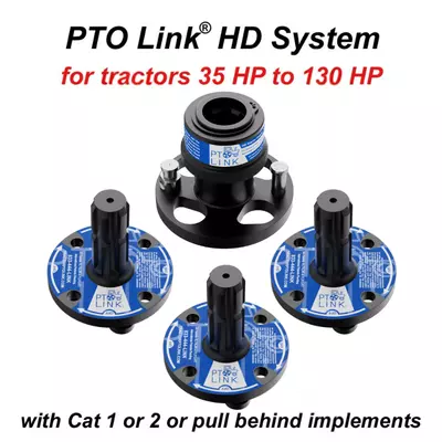 PTO Link® HD System Duo Bundle | Quick-Connect PTO for 35–130 HP Tractors & Category 1 or 2 Implements