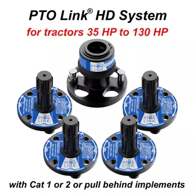 PTO Link® HD System Duo Bundle | Quick-Connect PTO for 35–130 HP Tractors & Category 1 or 2 Implements