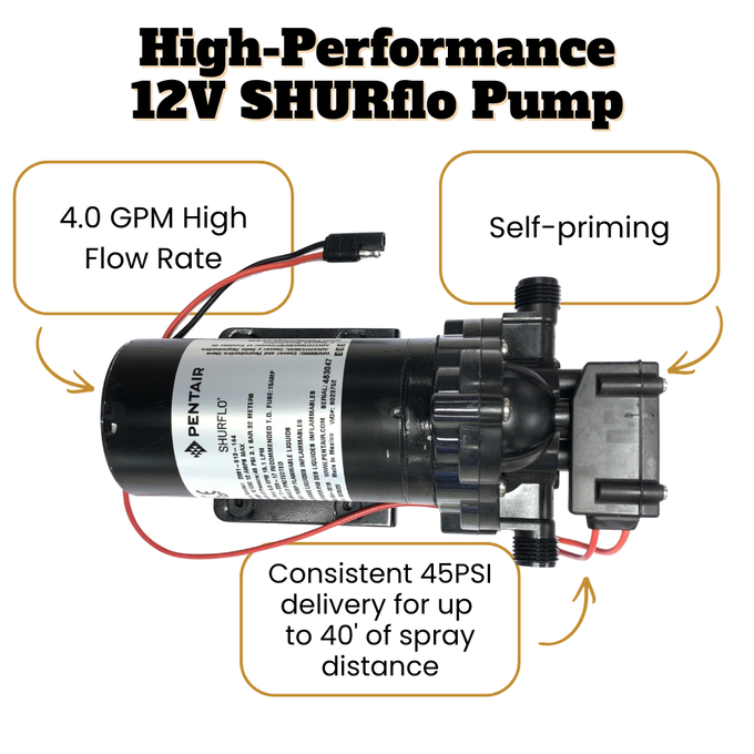 Ag Spray 45 Gallon UTV Sprayer with 7 Nozzle Boom | High-Capacity Coverage for Pastures & Plots